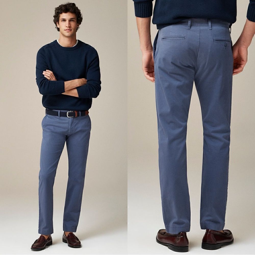 NEW J CREW Factory Slim-fit stretch chino pant in navy